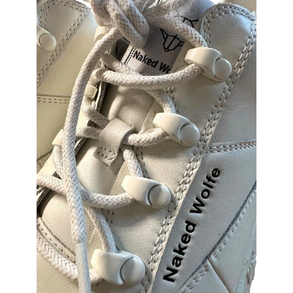 Naked Wolfe Women's Platform Sneakers Sz 9 White Leather Chunky Sole - Picture 9 of 16